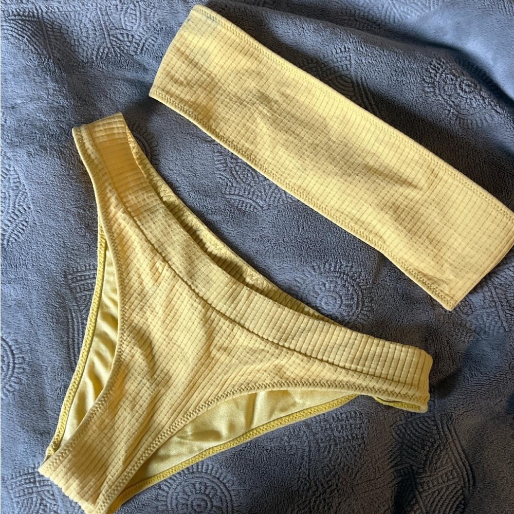 Triangl Yellow Bandeau Bikini Set